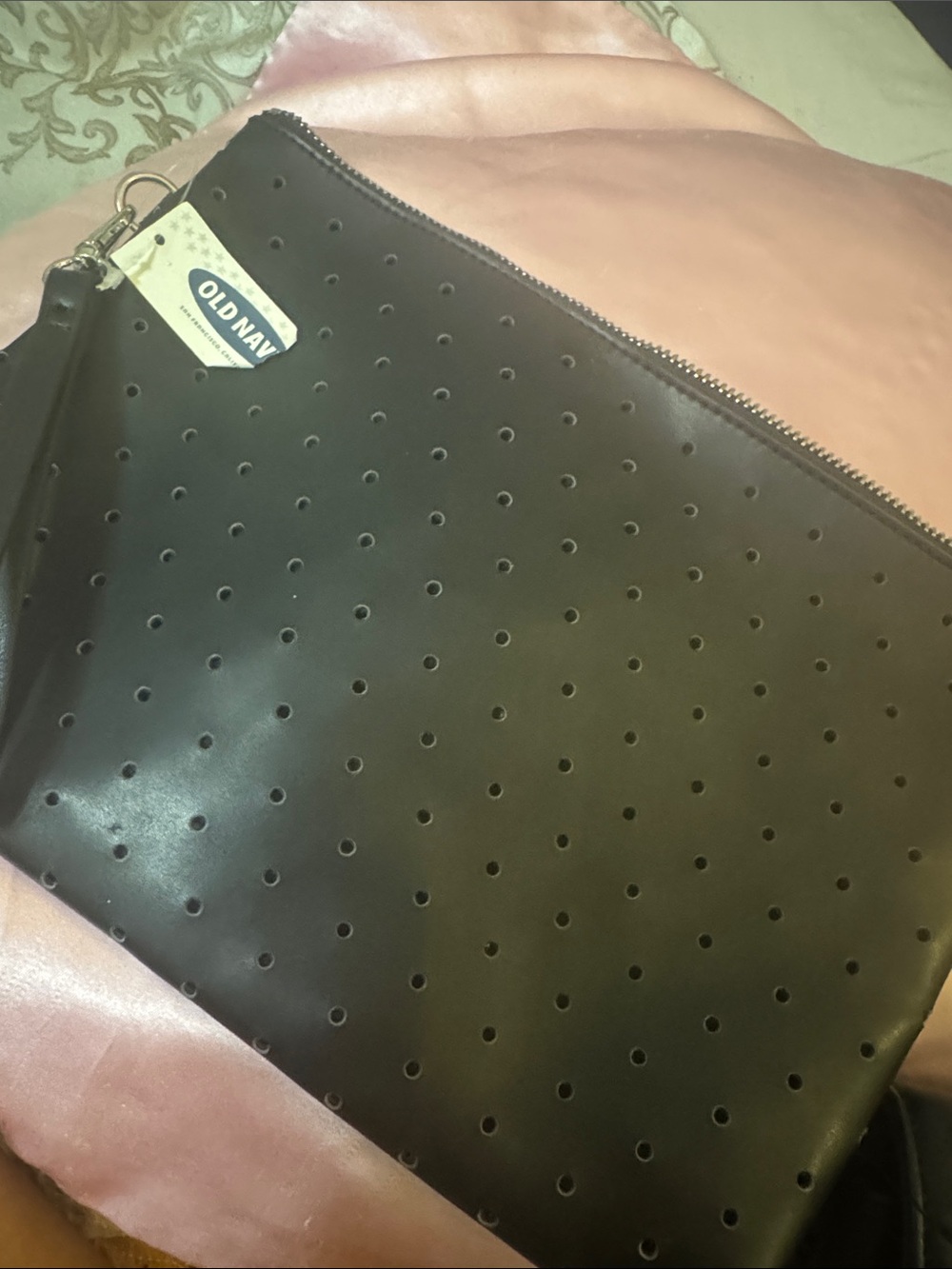 Old Navy Black Perforated Wristlet Clutch
